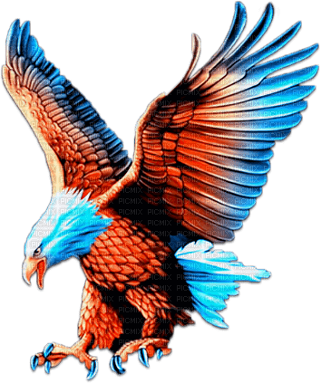 soave deco bird indian eagle blue orange brown - kostenlos png