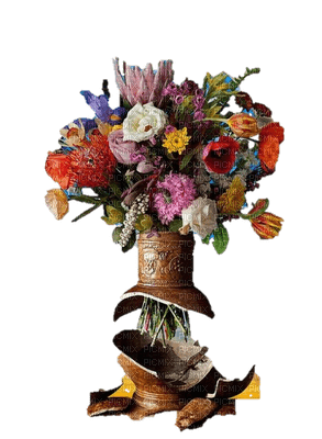 broken vase with flowers, sunshine3 - gratis png