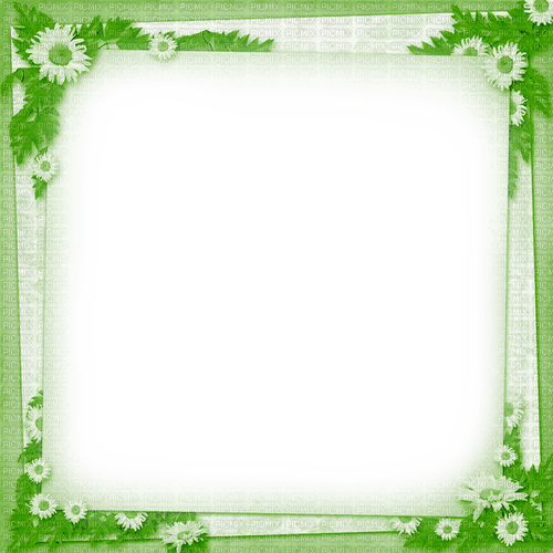 Frame.Green.White - By KittyKatLuv65 - Free PNG