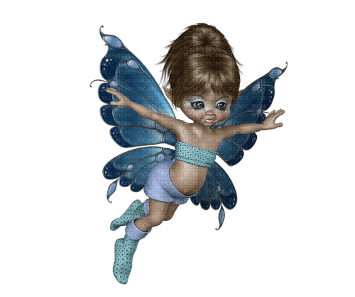 Poupée Cookie Doll Bleu papillon :) - png ฟรี