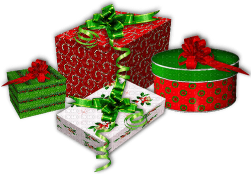 Christmas.Presents.White.Red.Green - png grátis