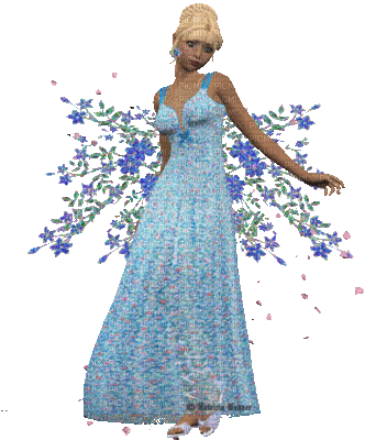 femme bleu - 無料のアニメーション GIF