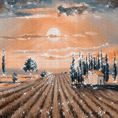 background field orange blue glitter spring summer - 無料のアニメーション GIF