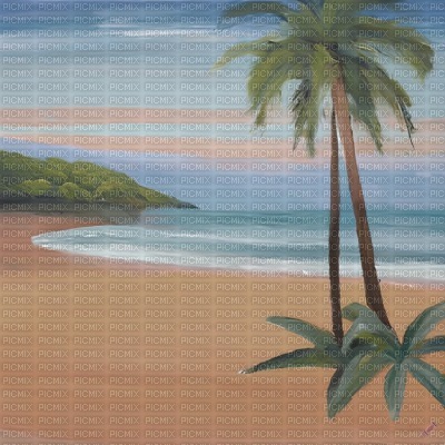 Pastel Beach Scenery - png ฟรี
