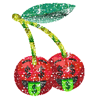 Emoji Kitchen glitter money face cherries - Бесплатный анимированный гифка