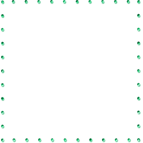 Green Glitter Beads Frame - PNG gratuit