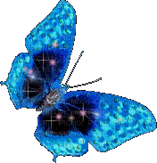 Blue Glitter Butterfy - Animovaný GIF zadarmo