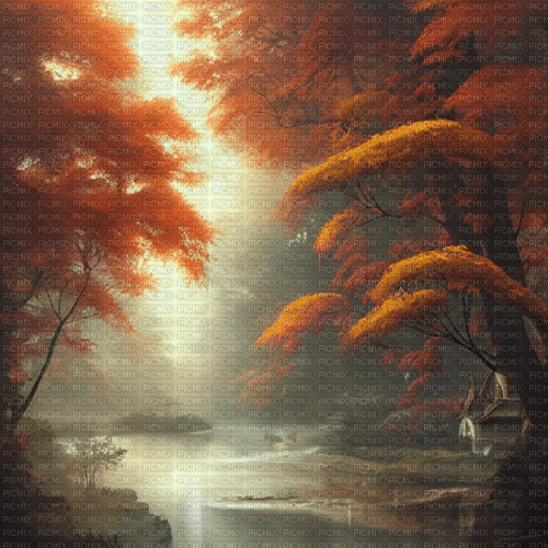 kikkapink asian autumn background - ücretsiz png
