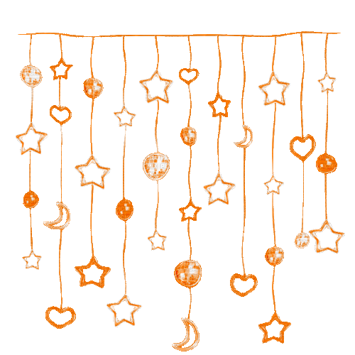 Stars.Moons.Hearts.Balls.Orange - GIF animado grátis