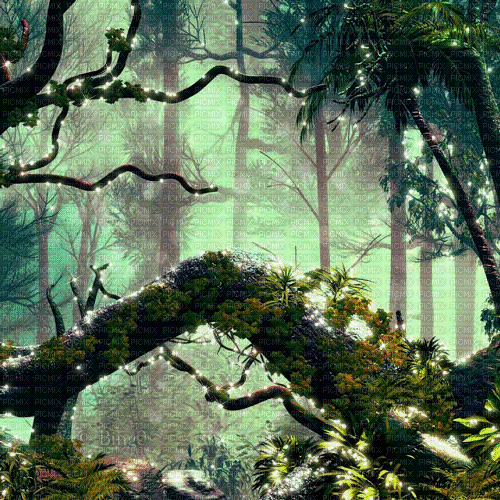 Y.A.M._Fantasy forest background - Nemokamas animacinis gif