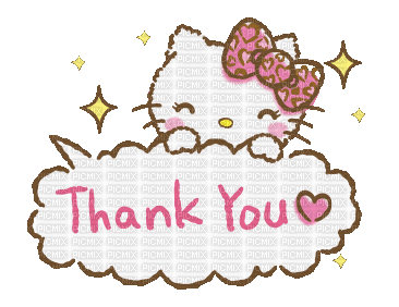 Hello kitty cute mignon kawaii gif thank you - GIF animé gratuit