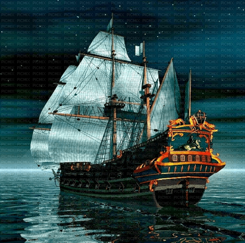 Rena blue Background Hintergrund Meer Nacht Schiff - 免费PNG