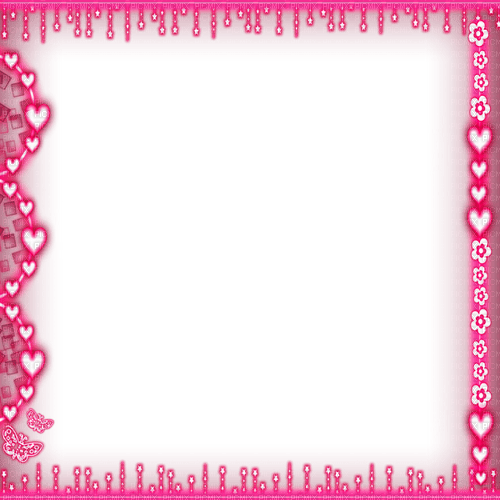 Frame.Flowers.Hearts.Stars.Pink - zdarma png