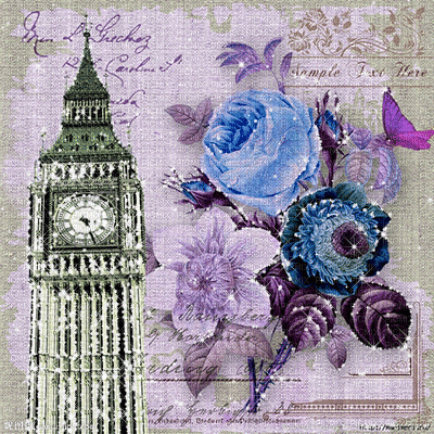 dolceluna fond vintage gif scrap london blue - Free animated GIF