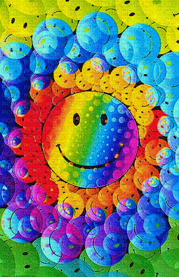 effect effet effekt background fond abstract colored colorful bunt coloré abstrait abstrakt  fractal fractale fraktal gif anime animated animation  smiley face fun - GIF animé gratuit