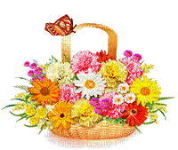 flower basket - GIF animasi gratis