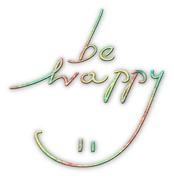 soave text be happy pink green yellow - PNG gratuit