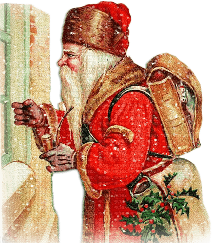 soave christmas vintage santa claus red brown - ilmainen png