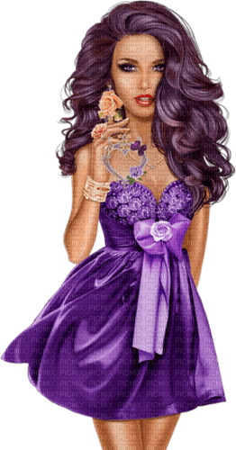 femme violette - ilmainen png
