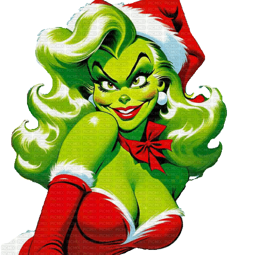 woman Grinch Christmas - Безплатен анимиран GIF