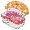 Glitter sushi emoji - Бесплатный анимированный гифка