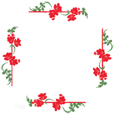 frame-red-flowers - δωρεάν png