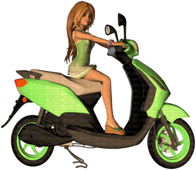 woman with motor scooter bp - gratis png