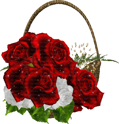 bouquet de roses rouge - Бесплатный анимированный гифка