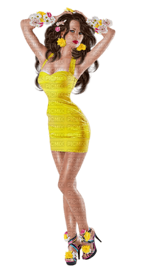 minou-woman-kvinna-donna-gul-yellow - nemokama png