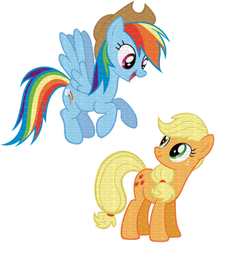 Applejack and Rainbow Dash - darmowe png