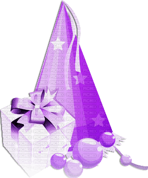 soave deco birthday hat gift box purple - 免费PNG