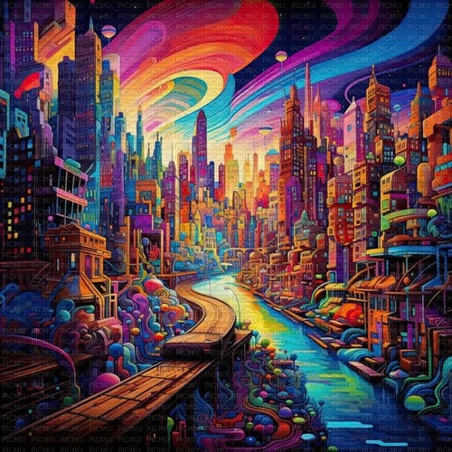 rainbow background city background - bezmaksas png