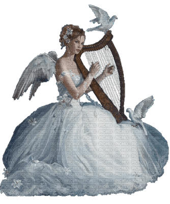 Angel harp laurachan - darmowe png