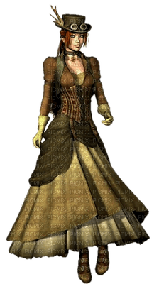 steampunk vintage woman girl paintinglounge - 無料png