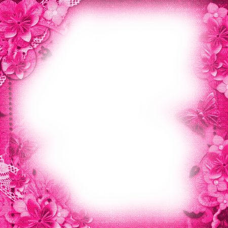 Frame.Flowers.Pink - By KittyKatLuv65 - gratis png