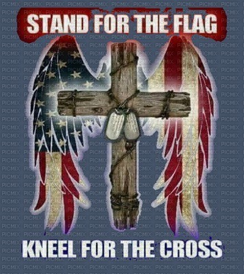 Stand For Flag Kneel For Cross - gratis png