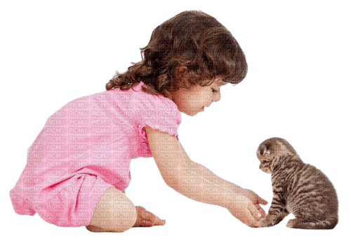 GIRL AND CAT--CHILD---FLICKA OCH KATTEN--BARN - ücretsiz png