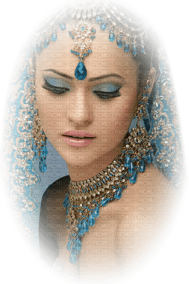 image encre femme visage fashion Inde Arabe  edited by me - Free PNG