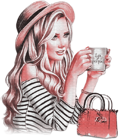 soave woman fashion autumn hat coffee pink teal - png gratis