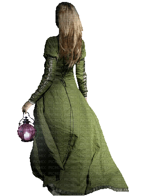 femme woman frau beauty vintage fantasy green human person - Gratis geanimeerde GIF