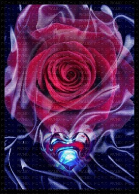 cecily-fond fleur coeur et rose - 免费PNG