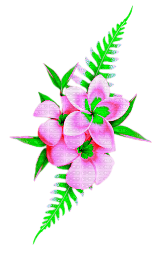 Flowers.Pink.Green - PNG gratuit