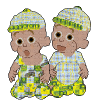 Babyz Twin Boys in Green - ingyenes png