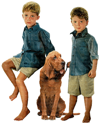 barn-pojkar-hund-children-boys-dog - Ingyenes animált GIF