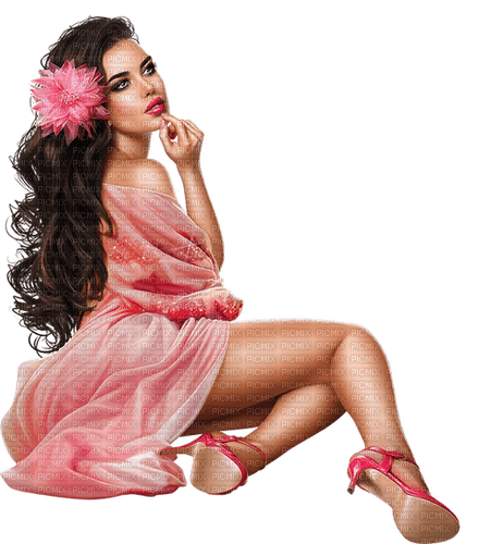 summer woman in pink by nataliplus - png ฟรี