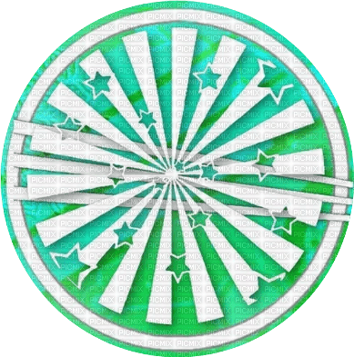 Green white circle stars deco [Basilslament] - ingyenes png