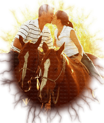 couple a cheval - gratis png