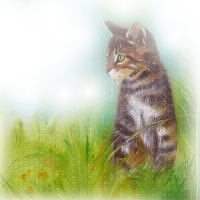 cat on meadow chat pairie - ücretsiz png
