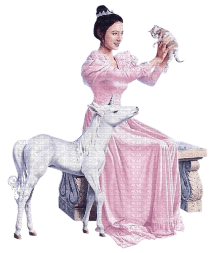 kikkapink fantasy woman unicorn kitten - darmowe png