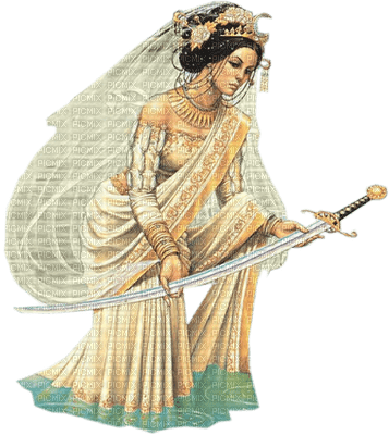 laurachan woman sword - zdarma png